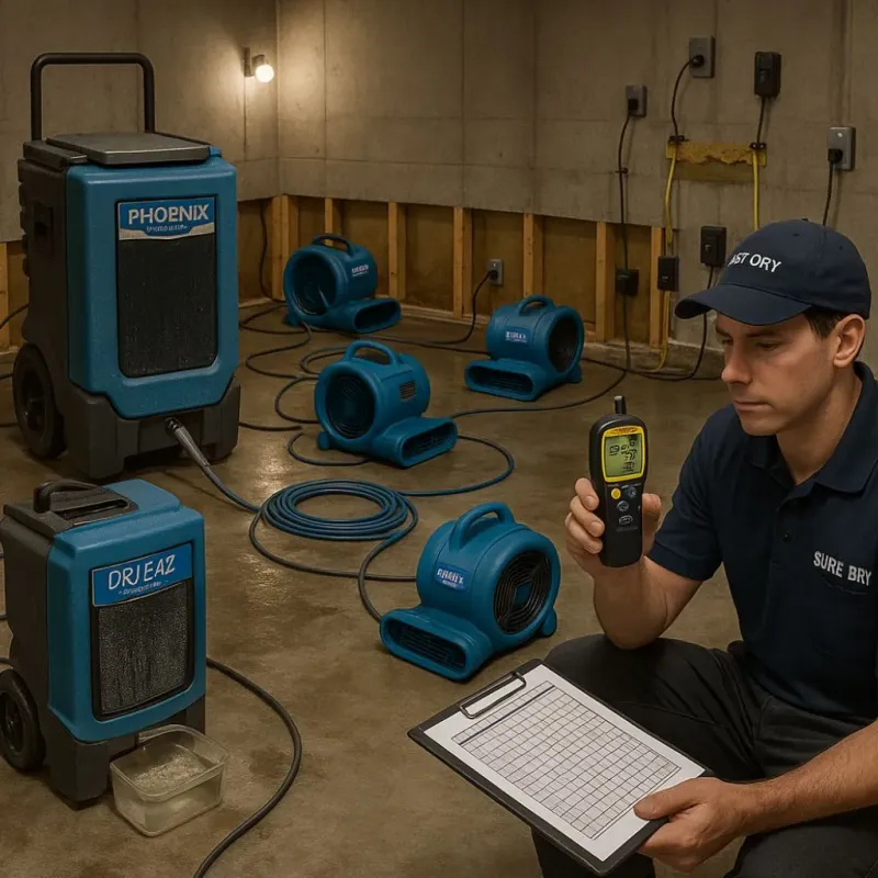 Structural Drying and Dehumidification process in Buckfield, ME